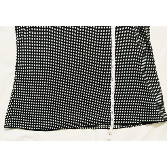 Michael Kors Women's Sleeveless Checkered Tie-Neck Blouse Size L, Black/White - Picture 5 of 8